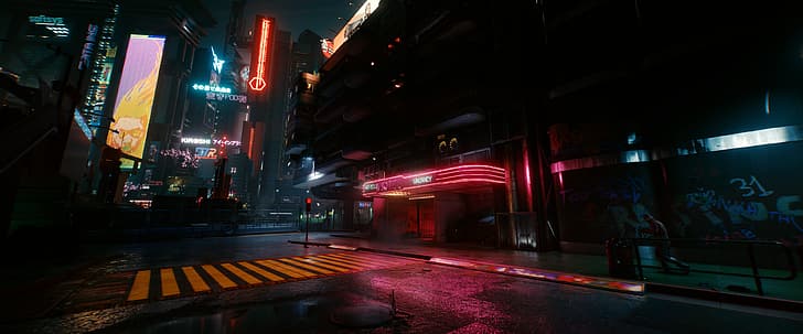 ultrawide, Cyberpunk 2077, video games, screen shot, Ultra