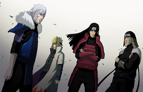 Ilustracja Naruto Shipuden Hokage, Naruto Shippuuden, Hokage, Namikaze Minato, Tobirama Senju, Hashirama Senju, Hiruzen Sarutobi, Tapety HD HD wallpaper