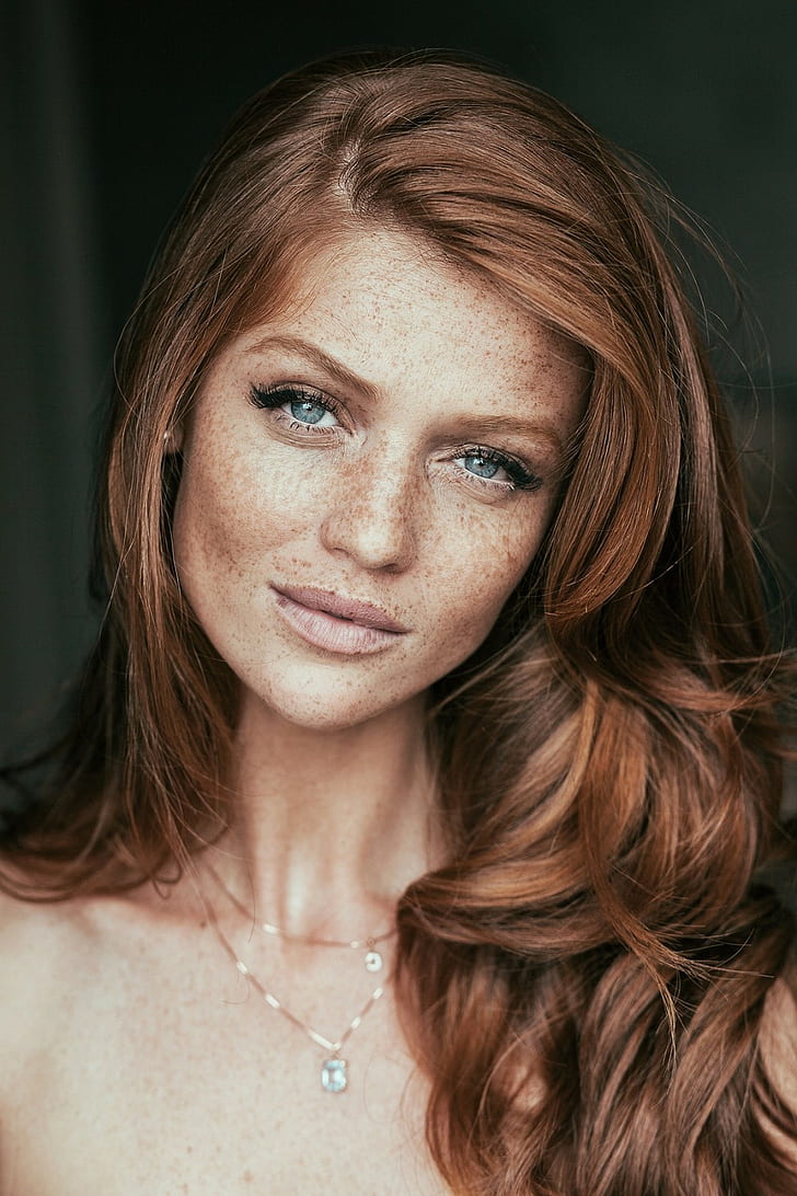 Cintia Dicker, Freckles, Looking At Viewer, model, portrait, redhead, HD wallpaper