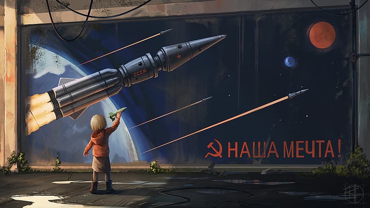 Soviet Union, rocket, space, HD wallpaper