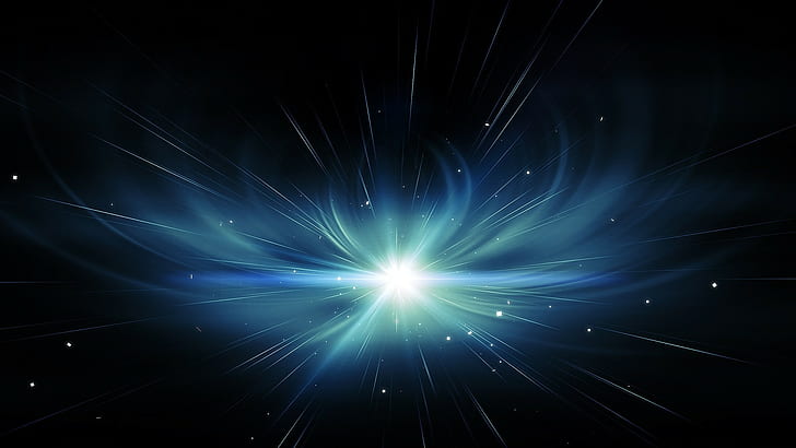 space stars black background digital art supernova abstract blue universe, HD wallpaper