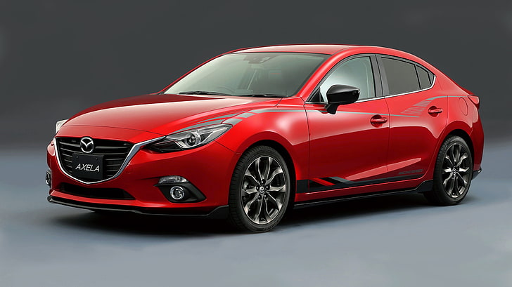 sedan Mazda vermelho, conceito, Mazda, Asean, Axela, HD papel de parede