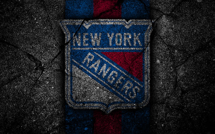 Hokej, New York Rangers, godło, logo, NHL, Tapety HD