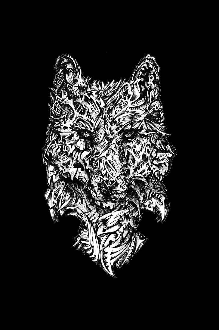 wolf, portrait display, HD wallpaper