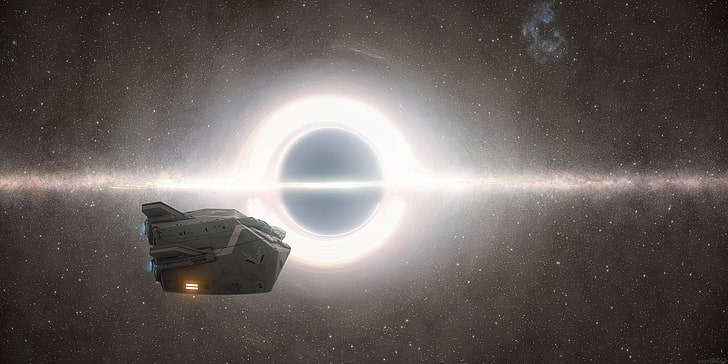 иллюстрация серого космического корабля, Elite: Dangerous, космический корабль, фотоманипуляции, черные дыры, звезды, космос, научная фантастика, HD обои