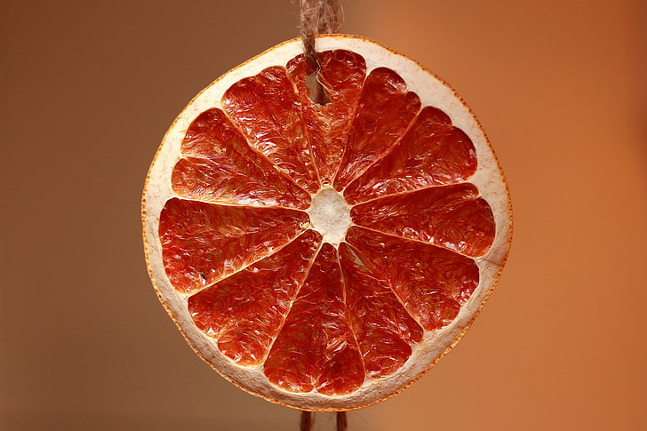 sliced citrus fruit, orange, cross sectional, fruit, dry, HD wallpaper
