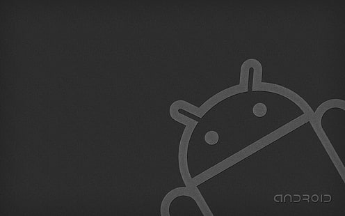 Ilustracja logo Androida, szara, robot, android, Tapety HD HD wallpaper