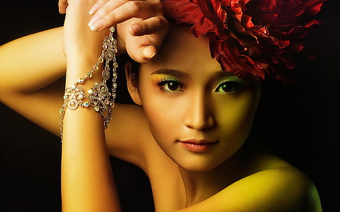 Belle fille asiatique, mode, maquillage, Belle, Asiatique, Fille, Mode, Maquillage, Fond d'écran HD HD wallpaper