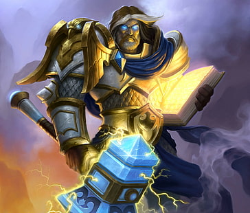 videogiochi, Hearthstone: Heroes of Warcraft, Uther the Lightbringer, Sfondo HD HD wallpaper