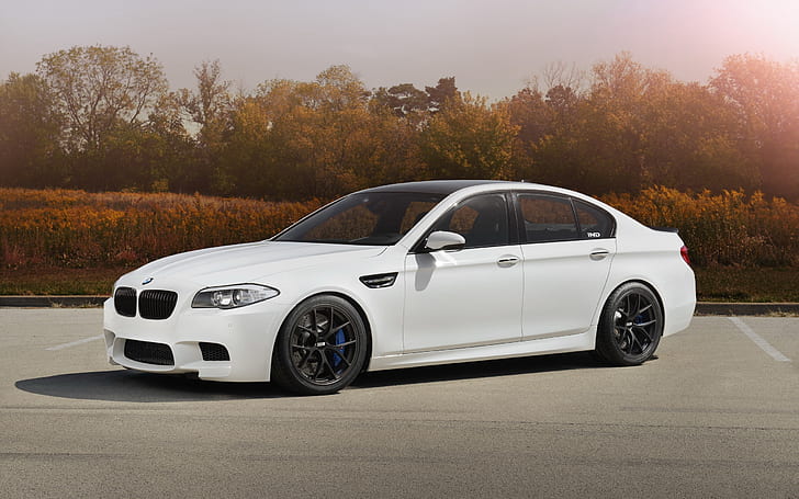 BMW M5 F10 бял автомобил, BMW, бял, автомобил, HD тапет