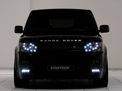 черный внедорожник Land Rover Range Rover, черный, ленд ровер, стартех, HD обои HD wallpaper