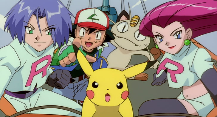 Film, Pokémon: The Movie 2000, Ash (Pokémon), James (Pokémon), Jessie (Pokémon), Meowth (Pokémon), Pikachu, Team Rocket, Tapety HD