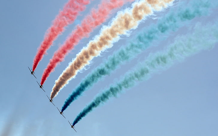 Red Arrows, Aviation, Formation, Air show, HD wallpaper