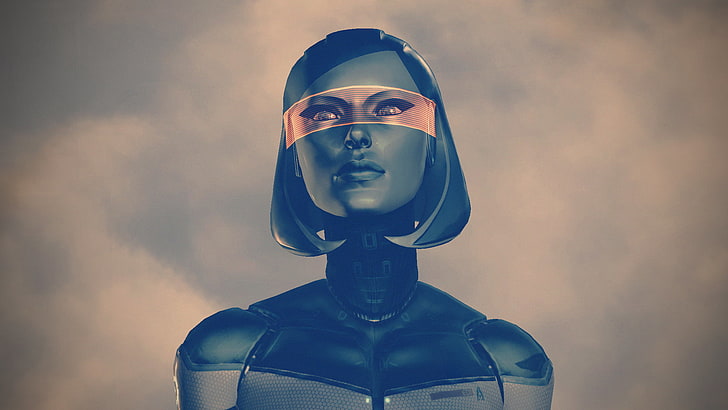 ilustração da mulher andróide, EDI, inteligência artificial, Mass Effect 3, videogame, arte digital, HD papel de parede