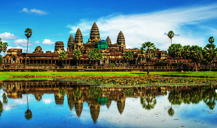 Angkor Wat, Camboja, Hinduísmo, templo, HD papel de parede