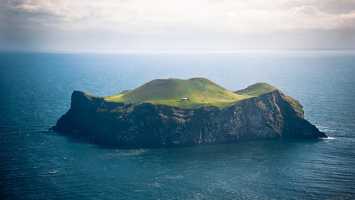 montaña verde, mar, Irlanda, isla, Fondo de pantalla HD