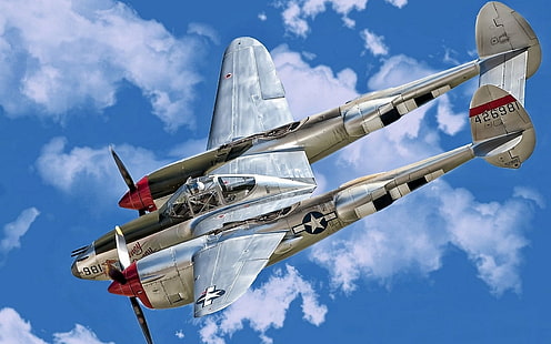 Avions militaires, Lockheed P-38 Lightning, Fond d'écran HD HD wallpaper
