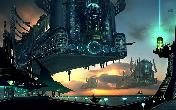 Sci Fi Futurystyczny statek kosmiczny Darmowe zdjęcia, czarno-niebieski statek kosmiczny, futurystyczny, zdjęcia, statek kosmiczny, Tapety HD