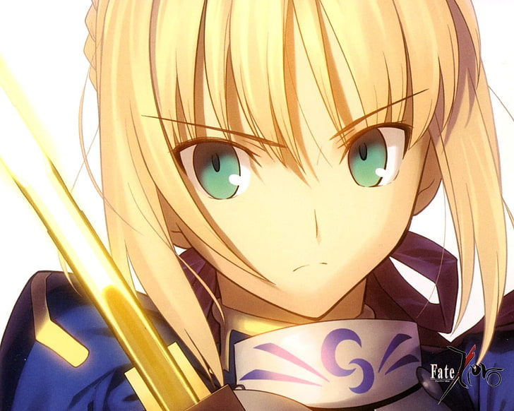 Fate/Stay Night Saber wallpaper, saber fate zero, girl, blond, eyes, seriously, HD wallpaper