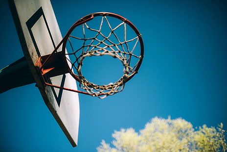 белое баскетбольное кольцо, баскетбольное кольцо, HD обои HD wallpaper