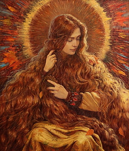 sztuka tradycyjna, malarstwo, sztuka klasyczna, płótno, jesień, Vladimir Kireev, Tapety HD HD wallpaper