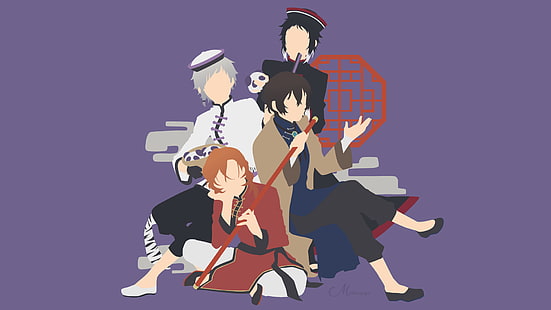 Anime, Bungou Stray Dogs, Atsushi Nakajima, Chuuya Nakahara, Osamu Dazai, Ranpo Edogawa, Tapety HD HD wallpaper