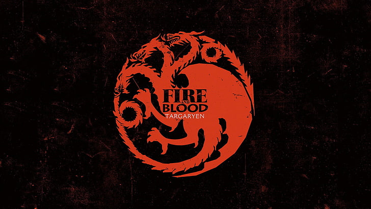 anime, A Song of Ice and Fire, Game of Thrones, House Targaryen, dragon, grunge, sigils, HD wallpaper