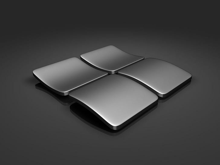 Темные окна, логотип Microsoft, темные окна, HD обои