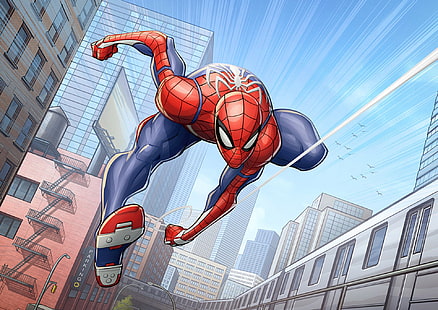 comics marvel, Spider-Man, Patrick Brown, PatrickBrown, ps4, Insomniac Games, Fondo de pantalla HD HD wallpaper
