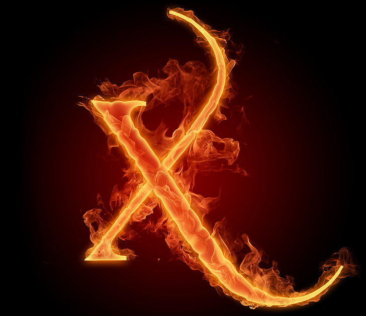 flaming letter X wallpaper, fire, flame, letter, Litera, HD wallpaper