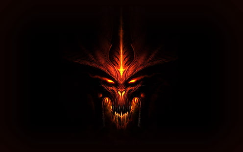 обои лицо демона, Diablo 3, герой, фон, игра, HD обои HD wallpaper