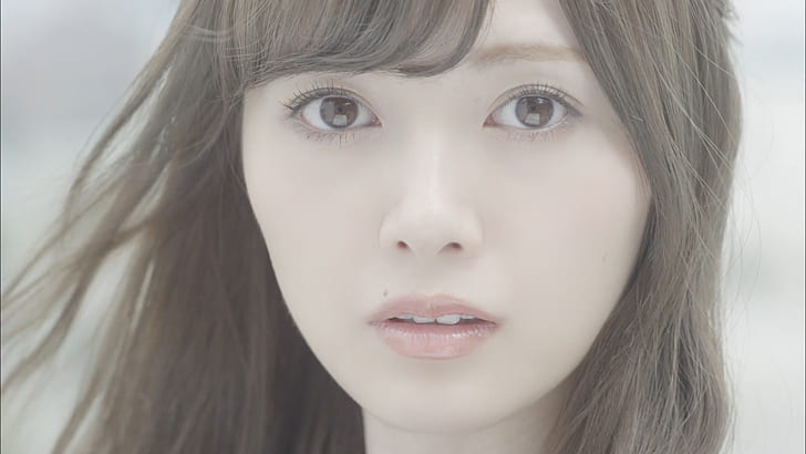 ansikte, brunett, kvinnor, bruna ögon, Nogizaka46, asiat, HD tapet