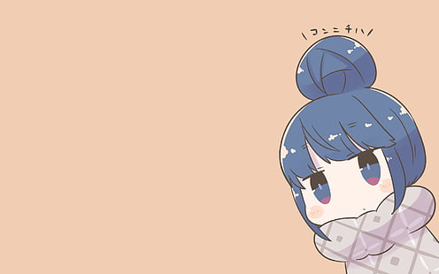 Yuru Camp, Rin Shima, manga, rambut biru, Wallpaper HD HD wallpaper