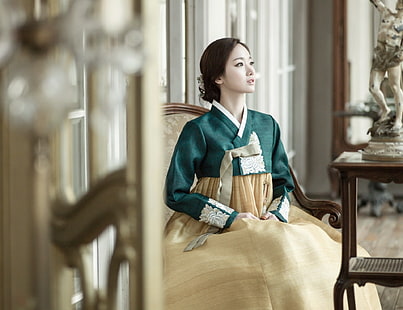 Korea Południowa, kobiety, Azjaci, hanbok, Tapety HD HD wallpaper