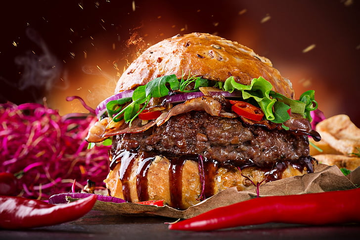 Essen, Burger, HD-Hintergrundbild