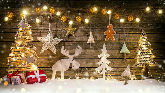 Noël, décoration de Noël, jour de Noël, tradition, hiver, lumières de Noël, arbre de Noël, décor, ornement de Noël, Fond d'écran HD HD wallpaper