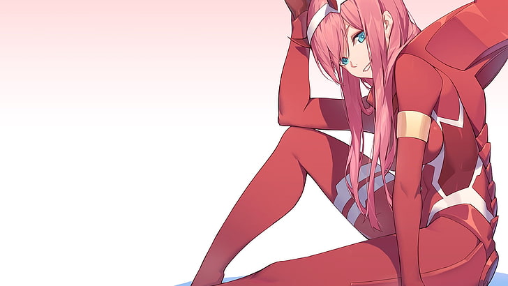 pink haired female anime character, Background, Art, Darling In The Frankxx, Cute in France, Devushka, HD wallpaper