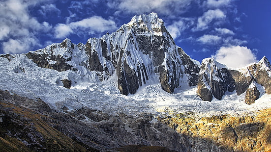 페루 안드라에서 Cordillera Blanca에있는 Taulliraju 산 탁상용 이동 전화 및 휴대용 퍼스널 컴퓨터를위한 5830 미터 매우 Hd 벽지 약 3840 × 2160, HD 배경 화면 HD wallpaper