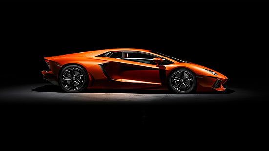 червен спортен автомобил, автомобил, Lamborghini Aventador, HD тапет HD wallpaper