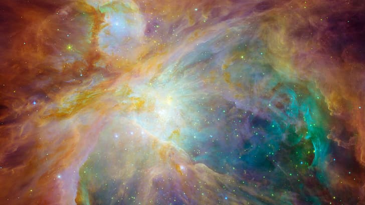 Большая туманность Ориона, Орион, космос, галактика, звезды, HD обои