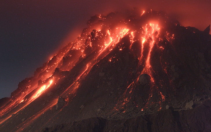 Vulcão magma quente, vulcão, quente, magma, HD papel de parede
