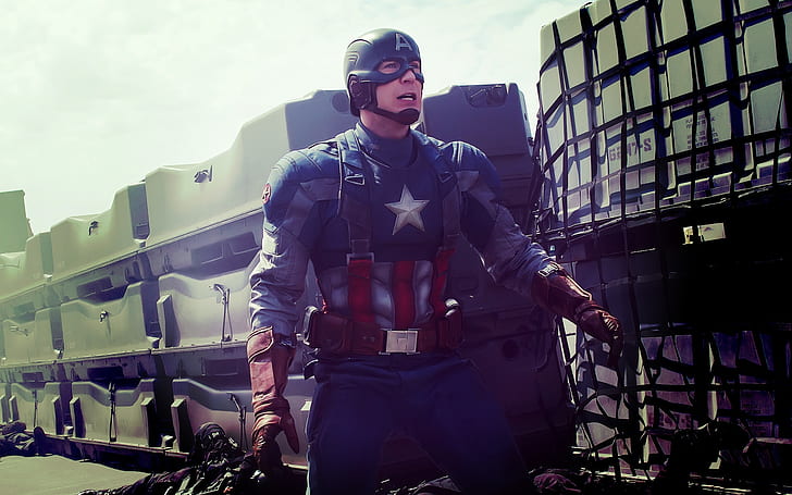 Captain America in Aktion, Captain America, Captain America, HD-Hintergrundbild