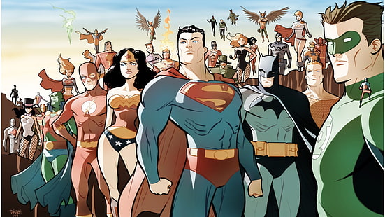 วอลล์เปเปอร์ฮีโร่ DC, Justice League, Superman, Wonder Woman, The Flash, Green Lantern, Batman, Aquaman, Black Canary, Power Girl, Martian Manhunter, Zatanna, Supergirl, Green Arrow, Hawkgirl, Captain Atom, Hawkman, Shazam, Nightwing, Booster ทอง, พายุทอร์นาโดแดง, อะตอม, ฮีโร่, แฟลช, อาร์ตเวิร์ค, ดร. เฟท, แมลงเต่าทอง, Firestorm, Plastic Man, มิสเตอร์ปาฏิหาริย์, Hal Jordan, John Stewart, Fire (การ์ตูน), การ์ตูนดีซี, วอลล์เปเปอร์ HD HD wallpaper
