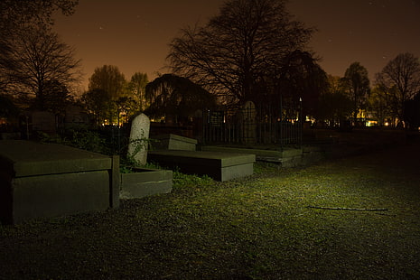 cmentarz, śmierć, noc, Tapety HD HD wallpaper