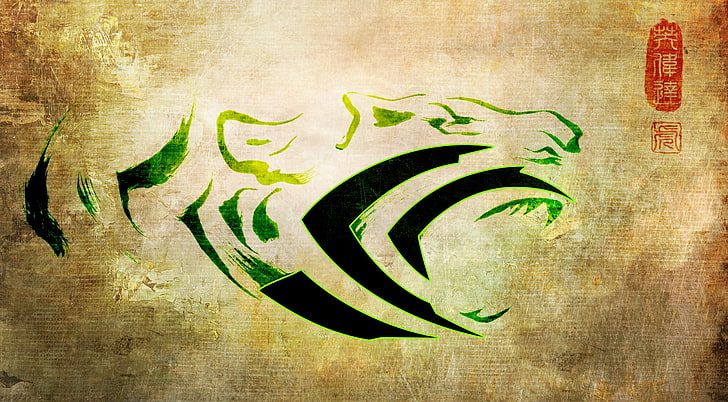Year Of The Tiger, Nvidia GeForce logo illustration, Computers, nVIDIA, nvidia art, nvart, year of the tiger, nvidia year of the tiger, tiger symbol, HD wallpaper