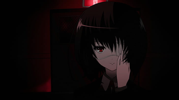 Lain, Misaki Mei, gadis anime, penutup mata, Wallpaper HD