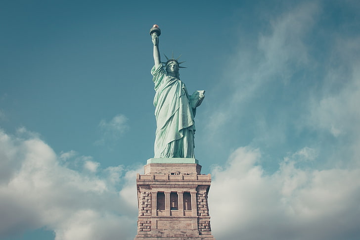 Статуя Свободы, Нью-Йорк, статуя, Статуя Свободы, Нью-Йорк, США, HD обои