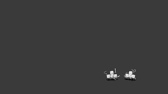 white and black keyboard caps wallpaper, drawing, humor, simple background, minimalism, gray background, HD wallpaper HD wallpaper