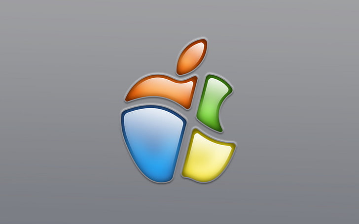 Windows Apple, Apple combine le logo Windows p, Ordinateurs, Apple, Windows, Fond d'écran HD