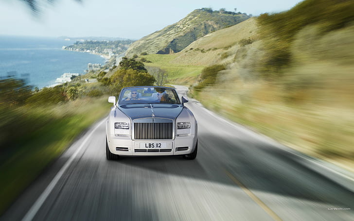 Rolls Royce Phantom Motion Blur HD, srebrne kabriolet coupe, samochody, rozmycie, ruch, phantom, rolls, royce, Tapety HD